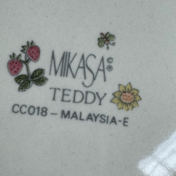 Vintage Mikasa TEDDY Bear Children's Dinner Place Setting Plate Bowl - Picture 7 of 7